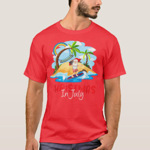 Camiseta Navidades En Julio Santa Claus En La Playa Funny S