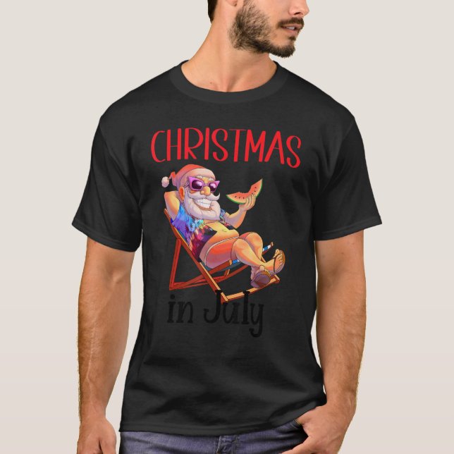 Camiseta Navidades En Julio Santa Claus En La Silla De La P (Anverso)