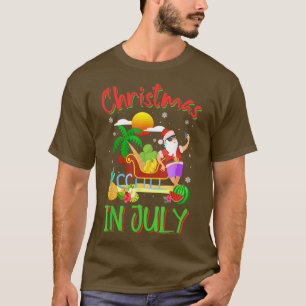 Camiseta Navidades En Julio Santa Clause Palm Tree Beach Su