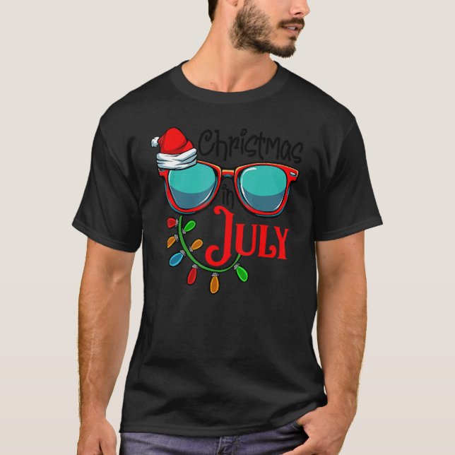 Camiseta Navidades En Julio Santa Hat Gafas De Sol Cele De  (Anverso)