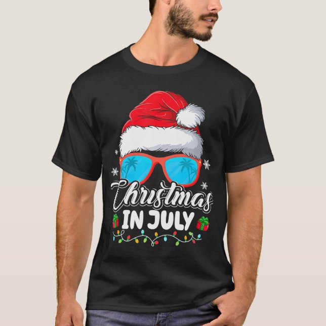 Camiseta Navidades En Julio Santa Hat Gafas De Sol Verano (Anverso)