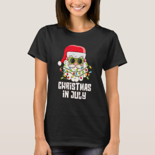Camiseta Navidades En Julio Santa Hat Sungafas Beach Summe