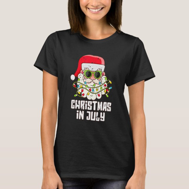 Camiseta Navidades En Julio Santa Hat Sungafas Beach Summe (Anverso)