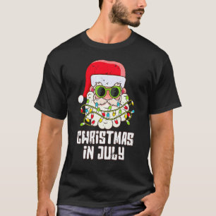Camiseta Navidades En Julio Santa Hat Sungafas Beach Summe