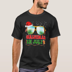 Camiseta Navidades En Julio Santa Hat Sungafas Beach Summe