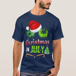 Camiseta Navidades En Julio Santa Hat Sungafas Beach Summe