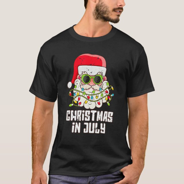 Camiseta Navidades En Julio Santa Hat Sungafas Beach Summe (Anverso)