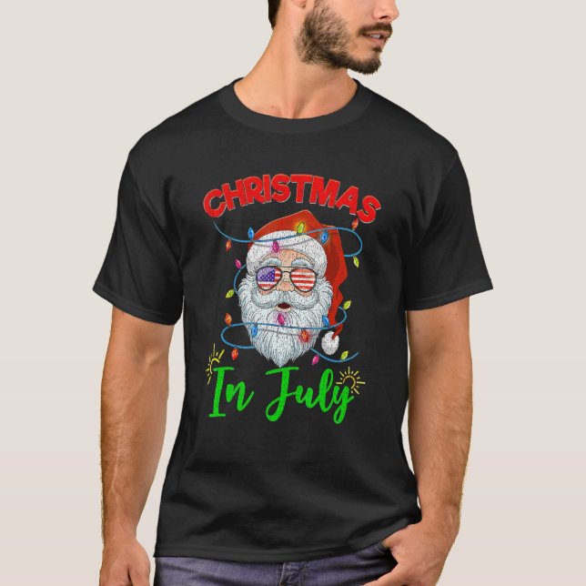 Camiseta Navidades En Julio Santa Hat Sungafas Beach Summe (Anverso)
