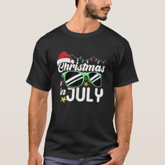 Camiseta Navidades En Julio Santa Hat Sungafas Beach Summe