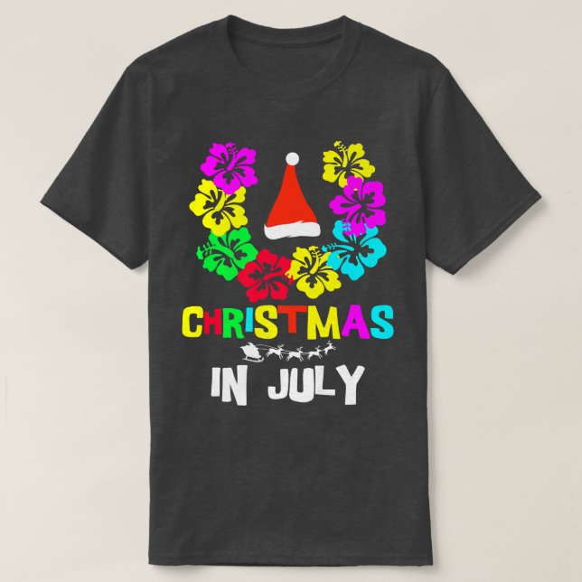 Camiseta Navidades en julio Santa Hat Vaca de verano (Diseño del anverso)