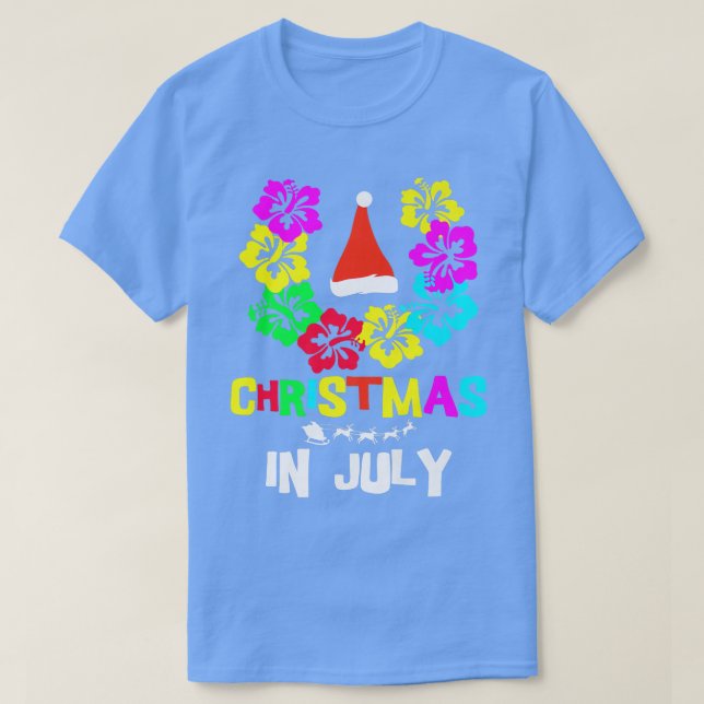 Camiseta Navidades en julio Santa Hat Vaca de verano (Diseño del anverso)