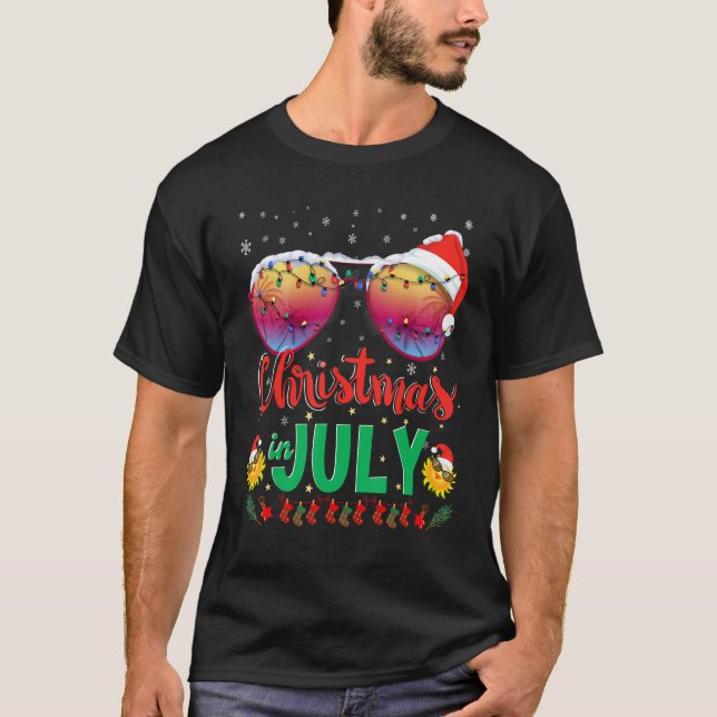 Camiseta Navidades en julio Santa Hat Vaca de verano (Anverso)