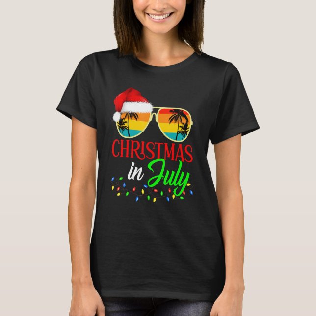 Camiseta Navidades en julio Santa Hat Vaca de verano (Anverso)