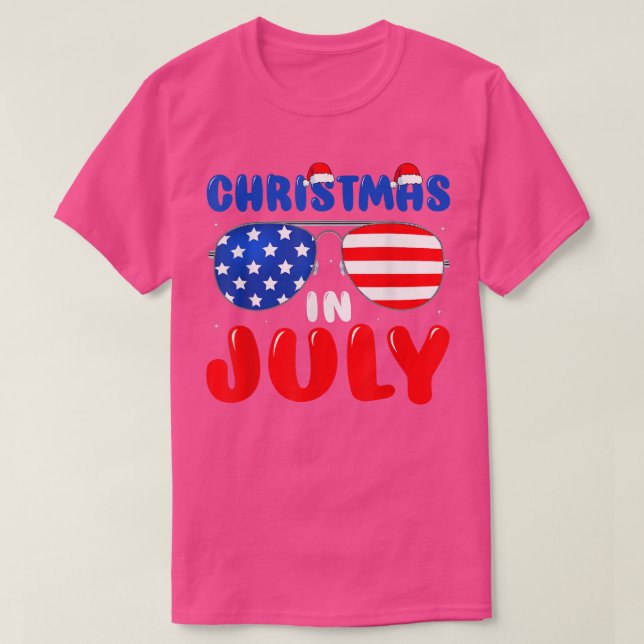 Camiseta Navidades En Julio Santa Hat Xmas Verano Bandera D (Diseño del anverso)