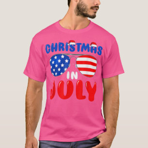 Camiseta Navidades En Julio Santa Hat Xmas Verano Bandera D