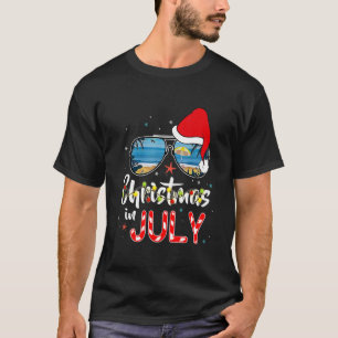 Camiseta Navidades En Julio Santa Hawaii Gafas De Sol Flami