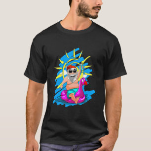 Camiseta Navidades En Julio Santa Hawaii Gafas De Sol Flami