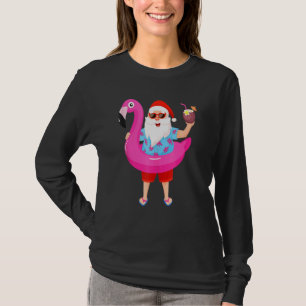 Camiseta Navidades En Julio Santa Hawaii Gafas De Sol Flami