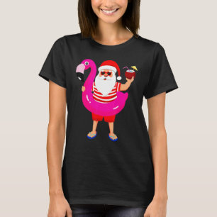 Camiseta Navidades En Julio Santa Hawaii Gafas De Sol Flami