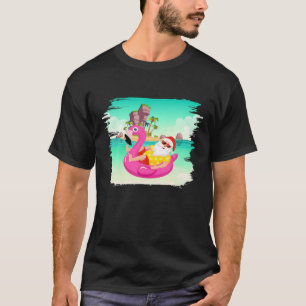 Camiseta Navidades En Julio Santa Hawaii Gafas De Sol Flami