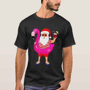 Camiseta Navidades En Julio Santa Hawaii Gafas De Sol Flami