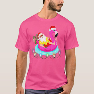 Camiseta Navidades En Julio Santa Hawaii Gafas De Sol Flami