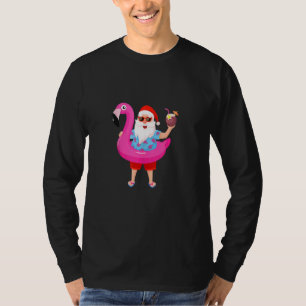Camiseta Navidades En Julio Santa Hawaii Gafas De Sol Flami