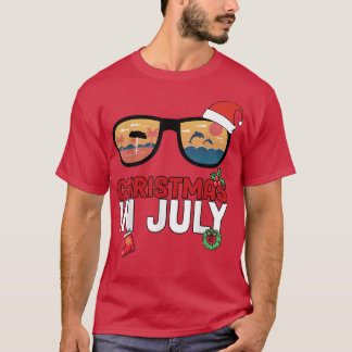 Camiseta Navidades En Julio Santa Hawaii Gafas De Sol Veran