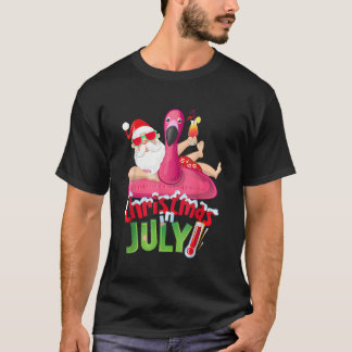 Camiseta Navidades En Julio Shirt Funny Santa Summer Beach 