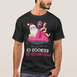 Camiseta Navidades En Julio Sin Cookies Solo Cócteles Santa