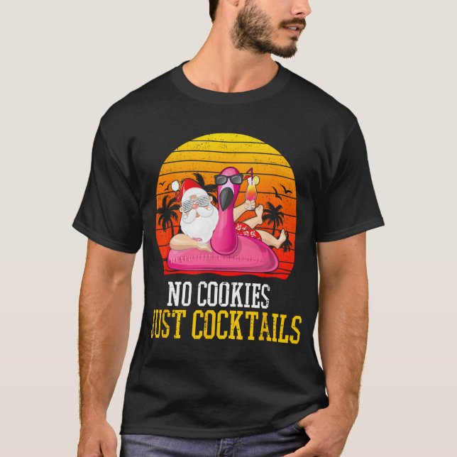 Camiseta Navidades En Julio Sin Cookies Solo Cócteles Veran (Anverso)