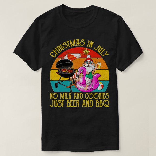 Camiseta Navidades En Julio Sin Leche Y Cookies Sólo Bebe Y (Diseño del anverso)