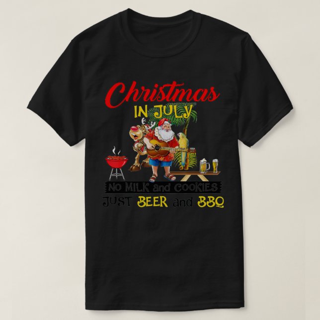 Camiseta Navidades En Julio Sin Leche Y Cookies Sólo Bebe Y (Diseño del anverso)