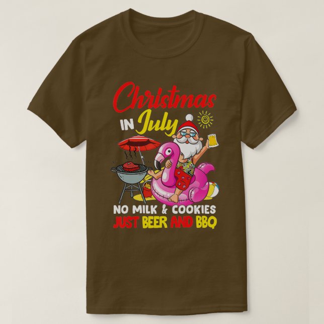 Camiseta Navidades En Julio Sin Leche Y Cookies Sólo Bebe Y (Diseño del anverso)