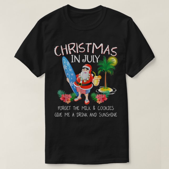 Camiseta Navidades En Julio Sin Leche Y Cookies Sólo Bebe Y (Diseño del anverso)