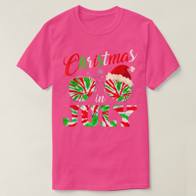 Camiseta Navidades En Julio Suma De Gafas De Sol De Tejido  (Diseño del anverso)