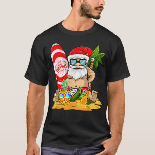 Camiseta Navidades En Julio Surfing Funny Santa Summer Beac