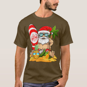 Camiseta Navidades En Julio Surfing Funny Santa Summer Beac