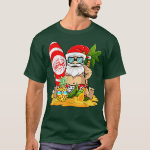 Camiseta Navidades En Julio Surfing Funny Santa Summer Beac