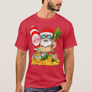 Camiseta Navidades En Julio Surfing Funny Santa Summer Beac