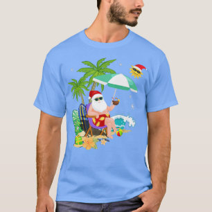 Camiseta Navidades En Julio T Funny Santa Summer Beach Vaca