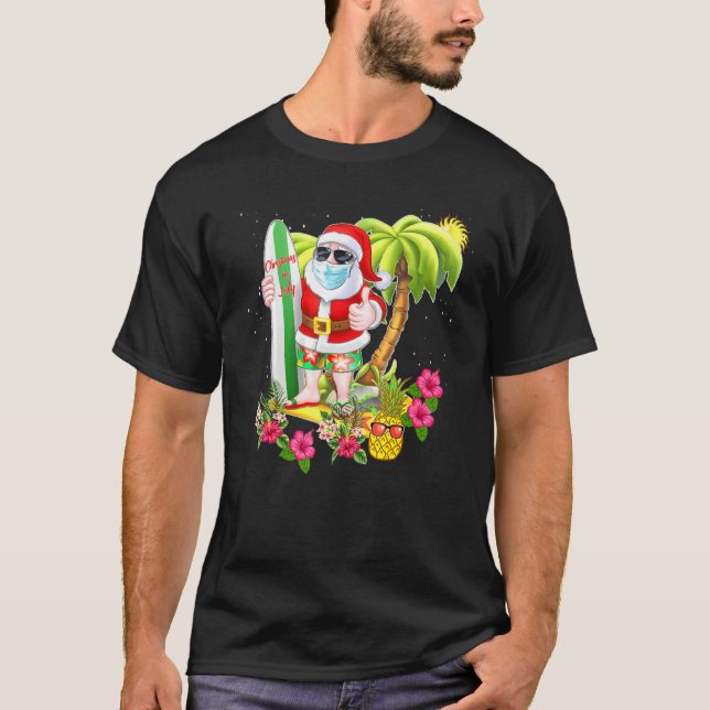 Camiseta Navidades En Julio Tee Santa Mask Summer Beach Vac