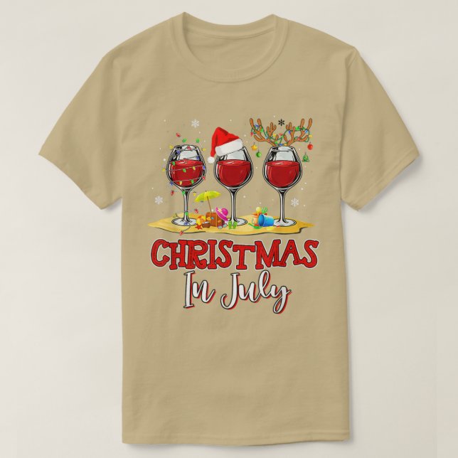 Camiseta Navidades en julio Tres Vidrios de Verano Rojo 2 (Diseño del anverso)