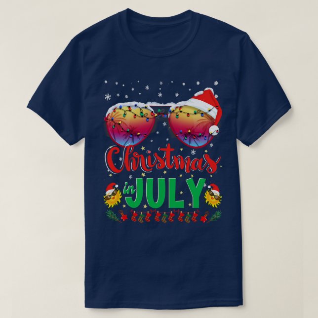 Camiseta Navidades en Julio Vacaciones de Santa Lucía Gafas (Diseño del anverso)