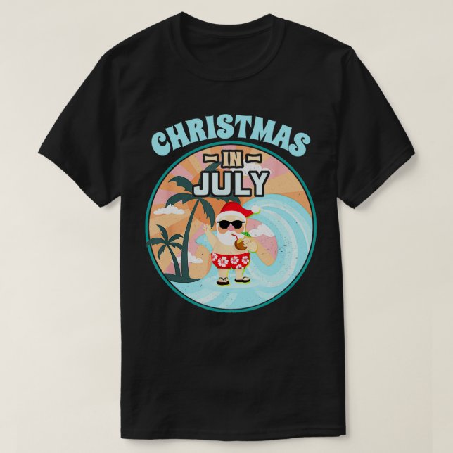 Camiseta Navidades en Julio Vacaciones de Verano en Playa S (Diseño del anverso)