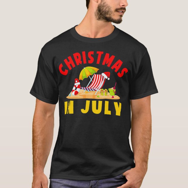 Camiseta Navidades en julio Vacaciones en Playa Verano Navi (Anverso)