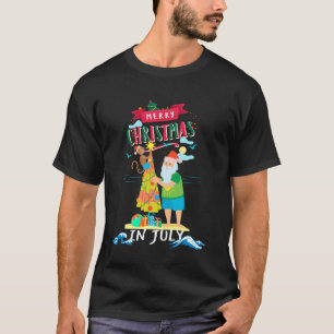 Camiseta Navidades en julio vacaciones veraniegas en playa