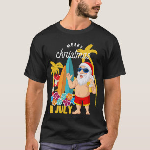 Camiseta Navidades en julio vacaciones veraniegas en playa