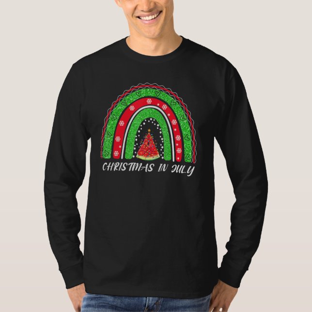 Camiseta Navidades En Julio Vacaciones Verano Lluvia De La  (Anverso)