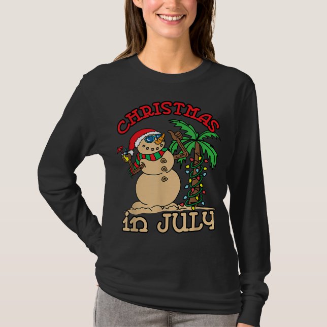 Camiseta Navidades En Julio Verano De La Arena De Nieve (Anverso)